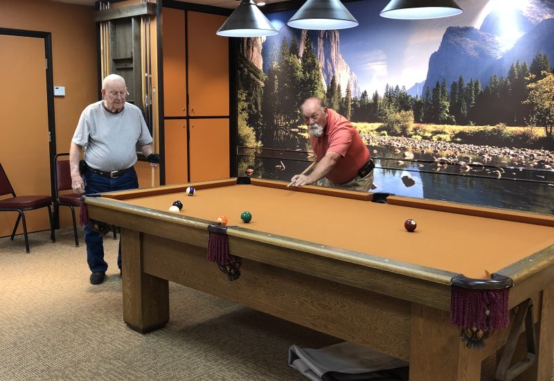 Playing pool in the Game Room