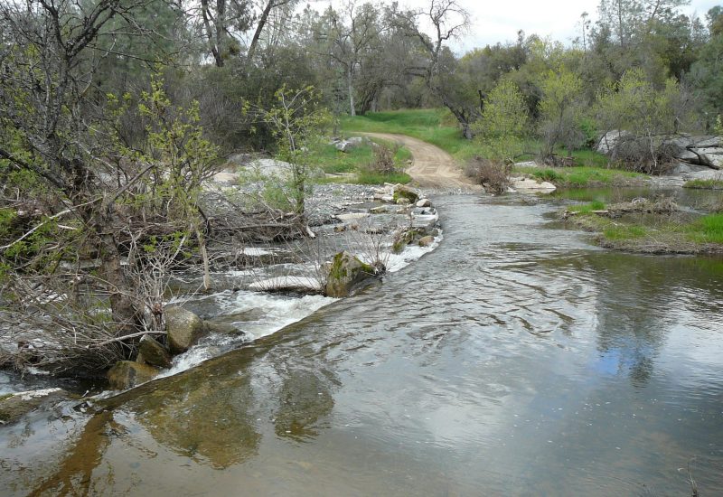 Spring rains flood the road to the back forty