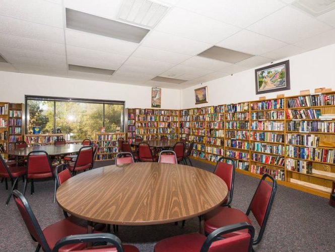 The Clubhouse library with a wide choice of titles old and new