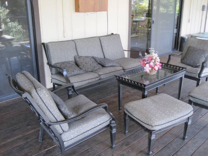 Enjoy fresh air and shade on our rear deck.